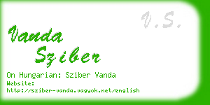 vanda sziber business card